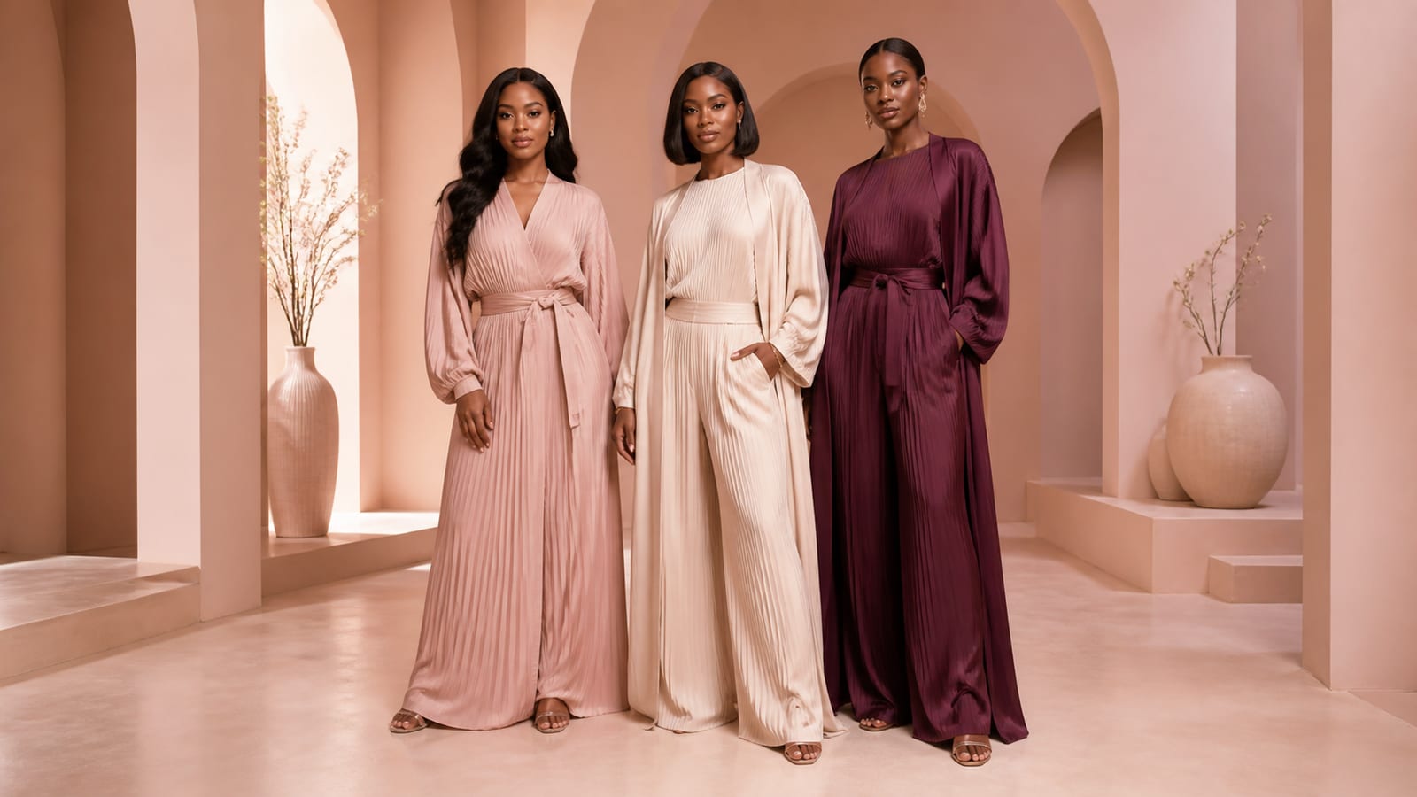 Collection OXYSHOP rose, crème et prune